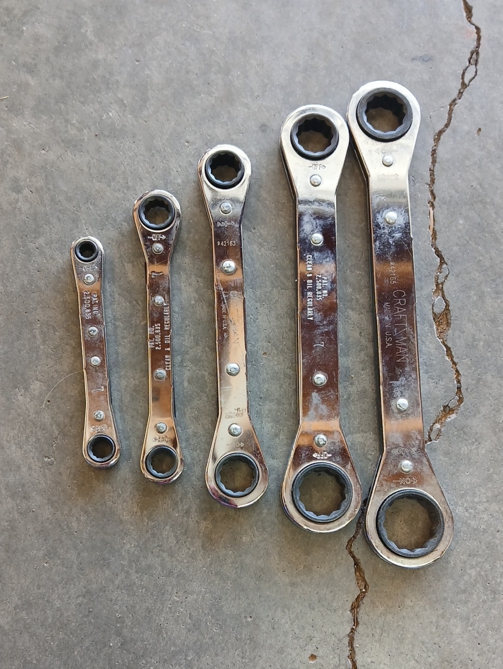 Craftsman Chrome Ratcheting Box-End Wrench Set - Silver